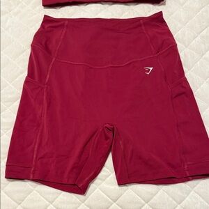 Gymshark Women's Deep Red Bike Shorts & Sports Bra
Both size M
Worn once